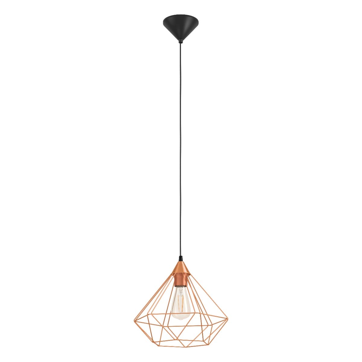 Eglo Tarbes Black & Copper E27 Pendant Light