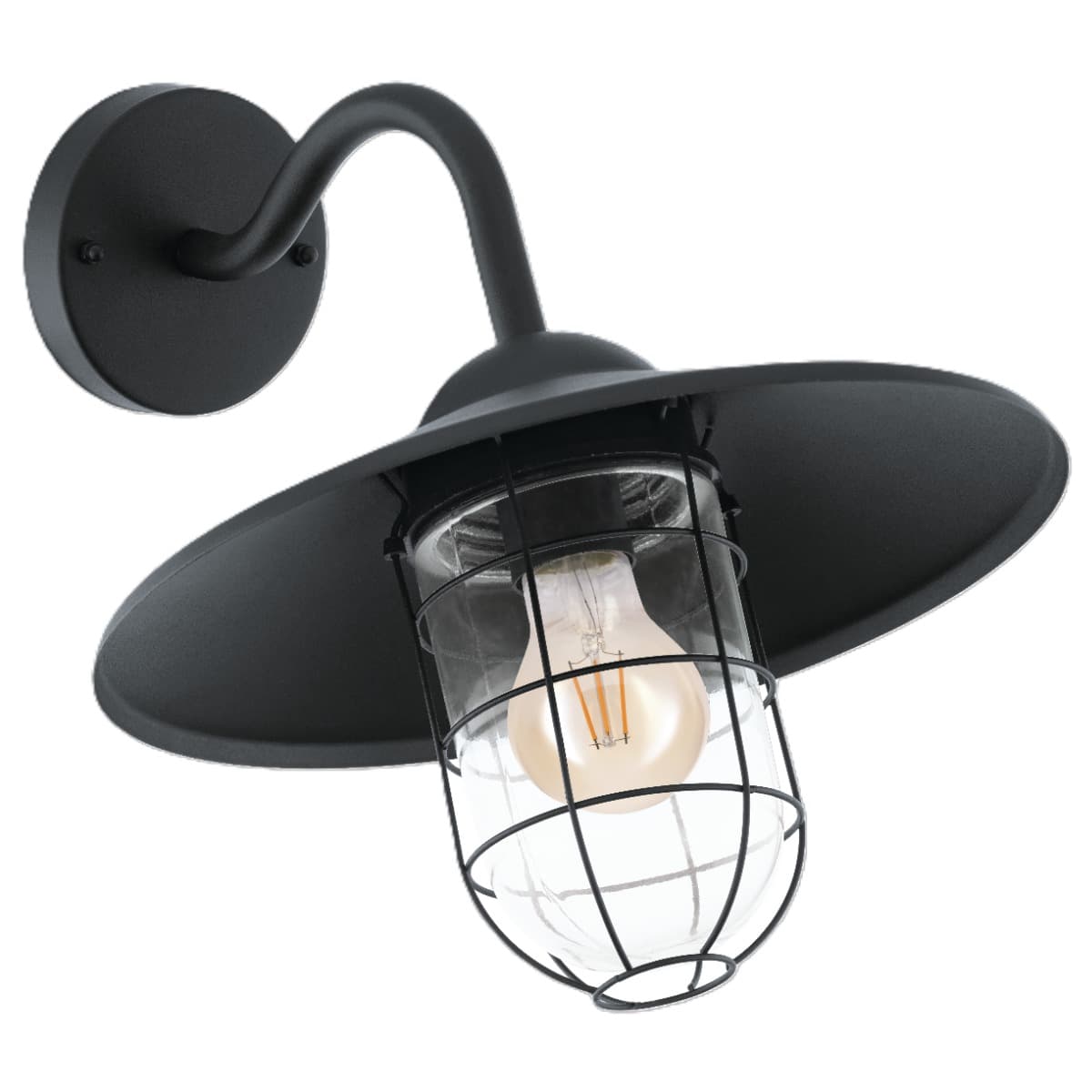 Eglo Melgoa Black Outdoor E27 Wall Light IP44