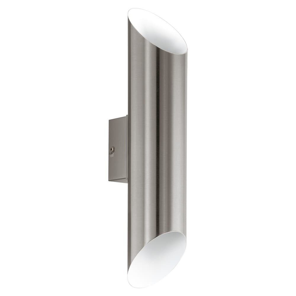 EGLO Agolada White and Silver IP44 Outdoor Up Down Wall Light - Steel
