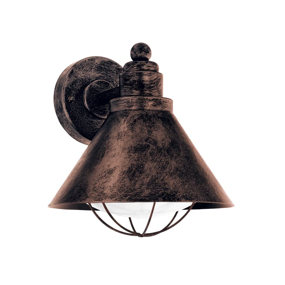 Eglo BARROSELA Antique & Copper Effect Cone Wall Light IP44 - Antique Copper
