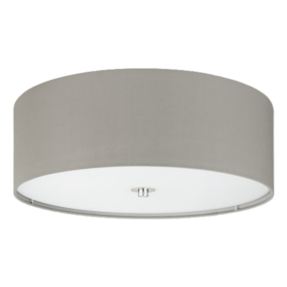 Eglo Pasteri Satin Nickel & Taupe E27 Ceiling Light
