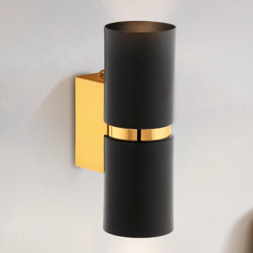 Eglo Passa Black Gold GU10 Up Down Wall Light