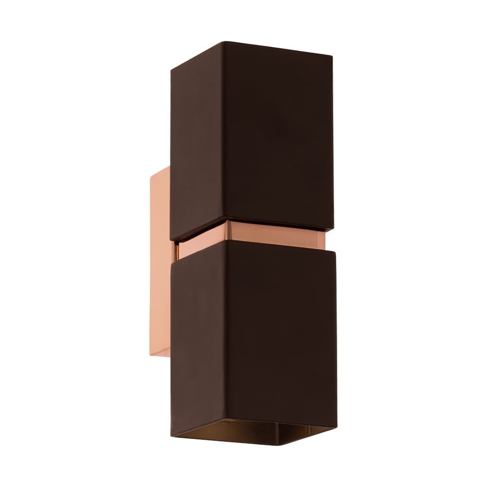 Eglo PASSA Brown & Copper Double Cube GU10 Wall Light 2x3W