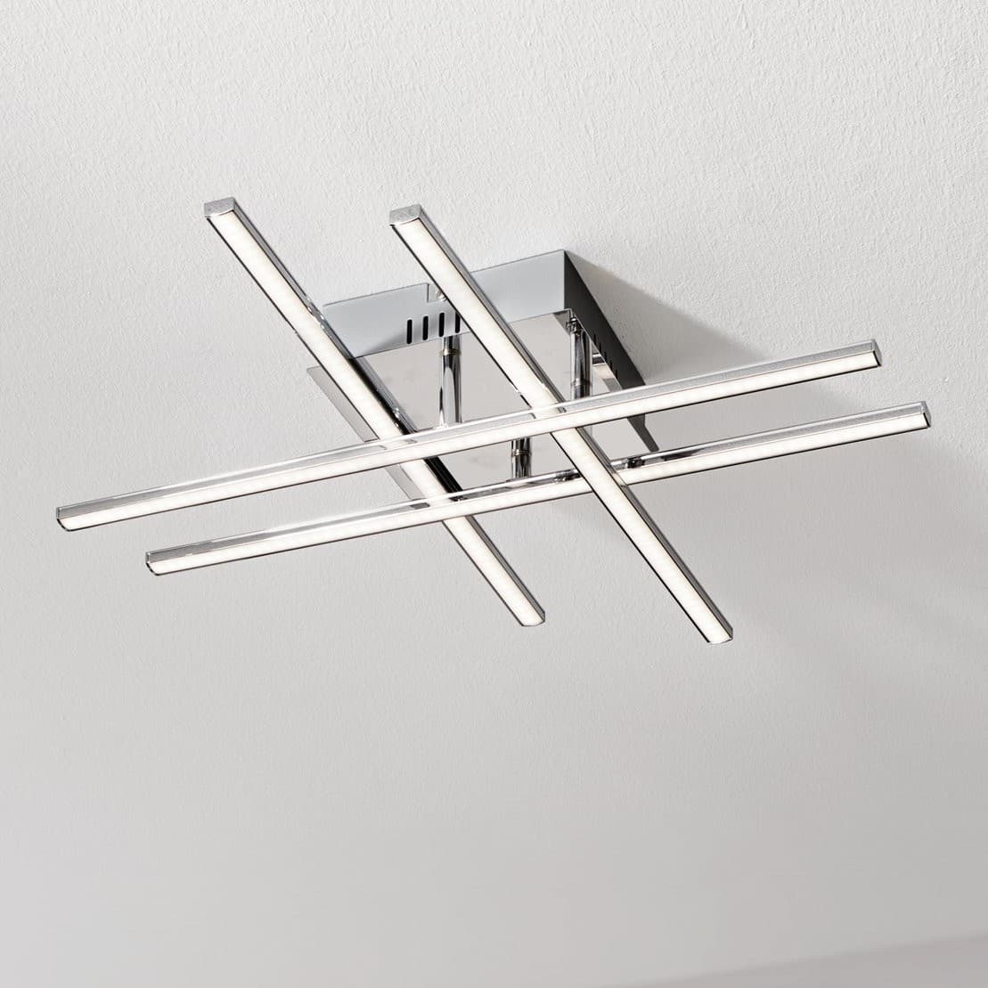 Eglo Lasana 1 Large Chrome & White LED Wall/Ceiling Light 3000K