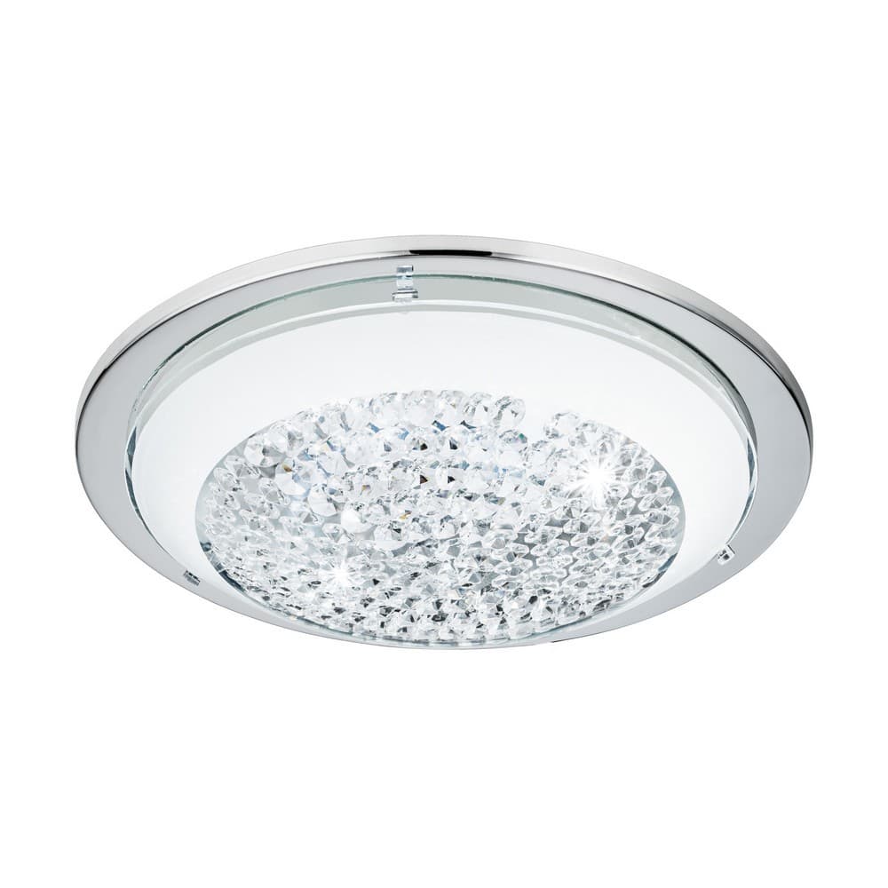 Eglo Lucent White & Crystal LED Ceiling and Wall Light - Chrome - EGO Lighting
