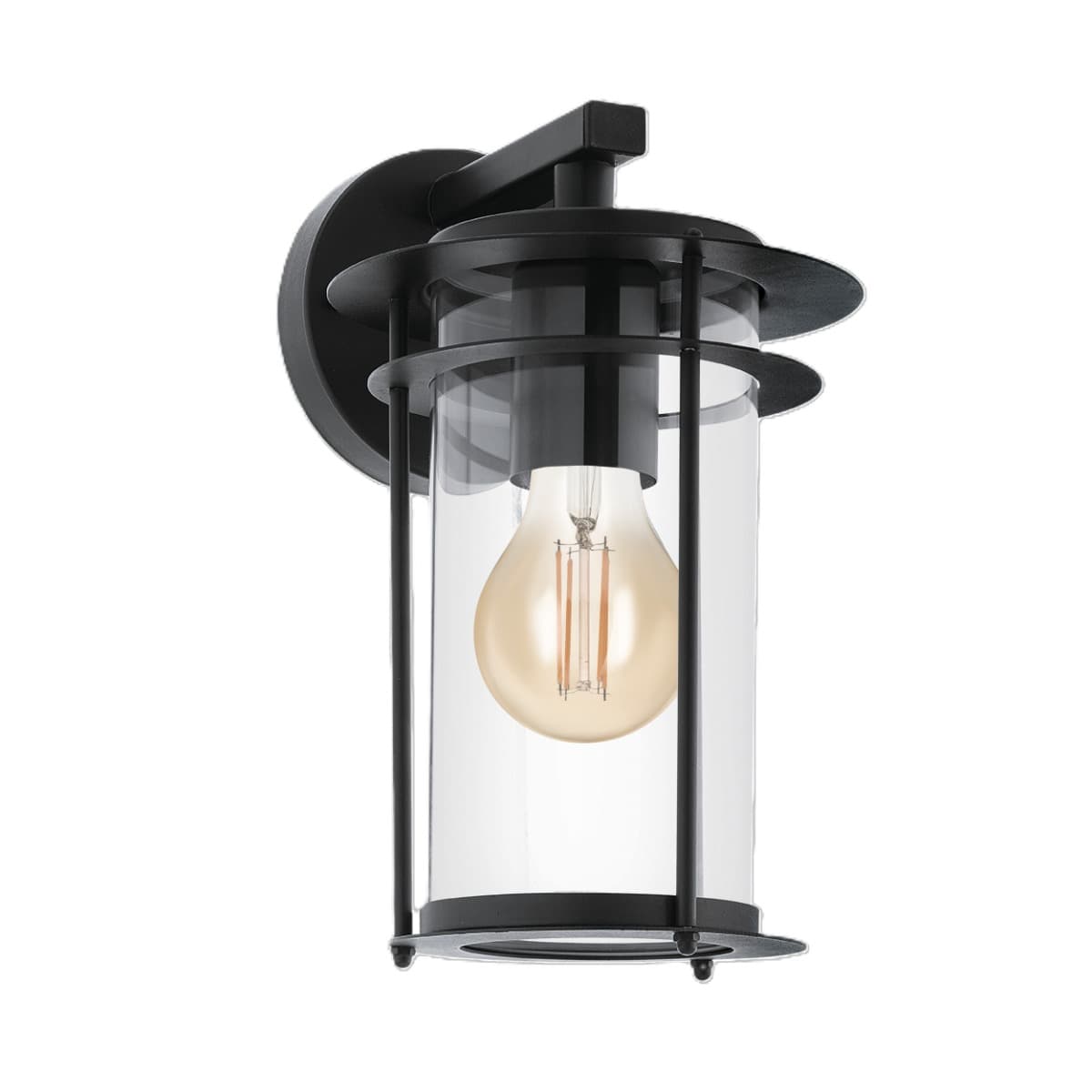 Eglo Valdeo Black Outdoor E27 Wall Light IP44