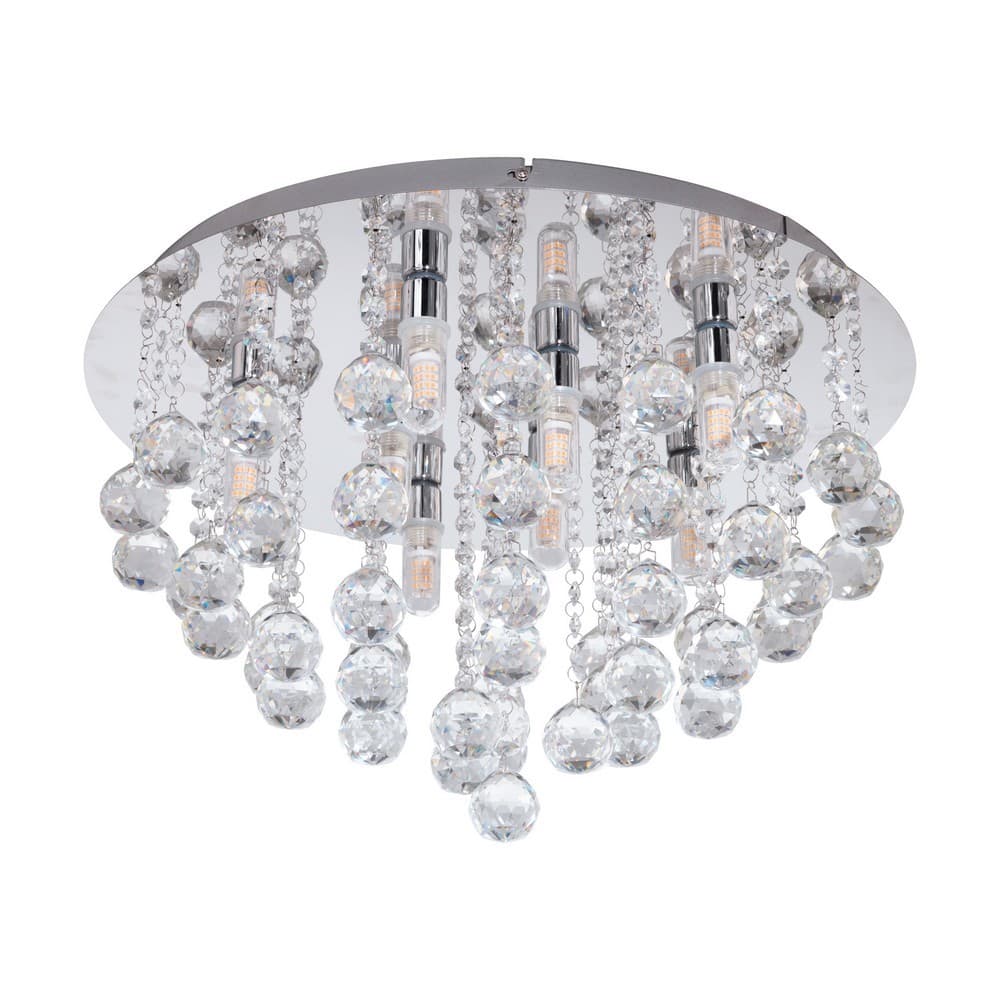 EGLO Almonte IP44 Chrome & Crystal Bathroom Ceiling Light