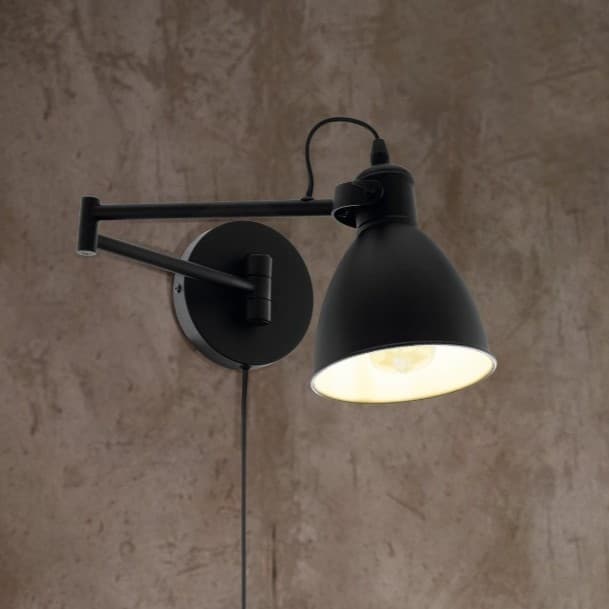 Eglo San Peri Black E27 Wall Light