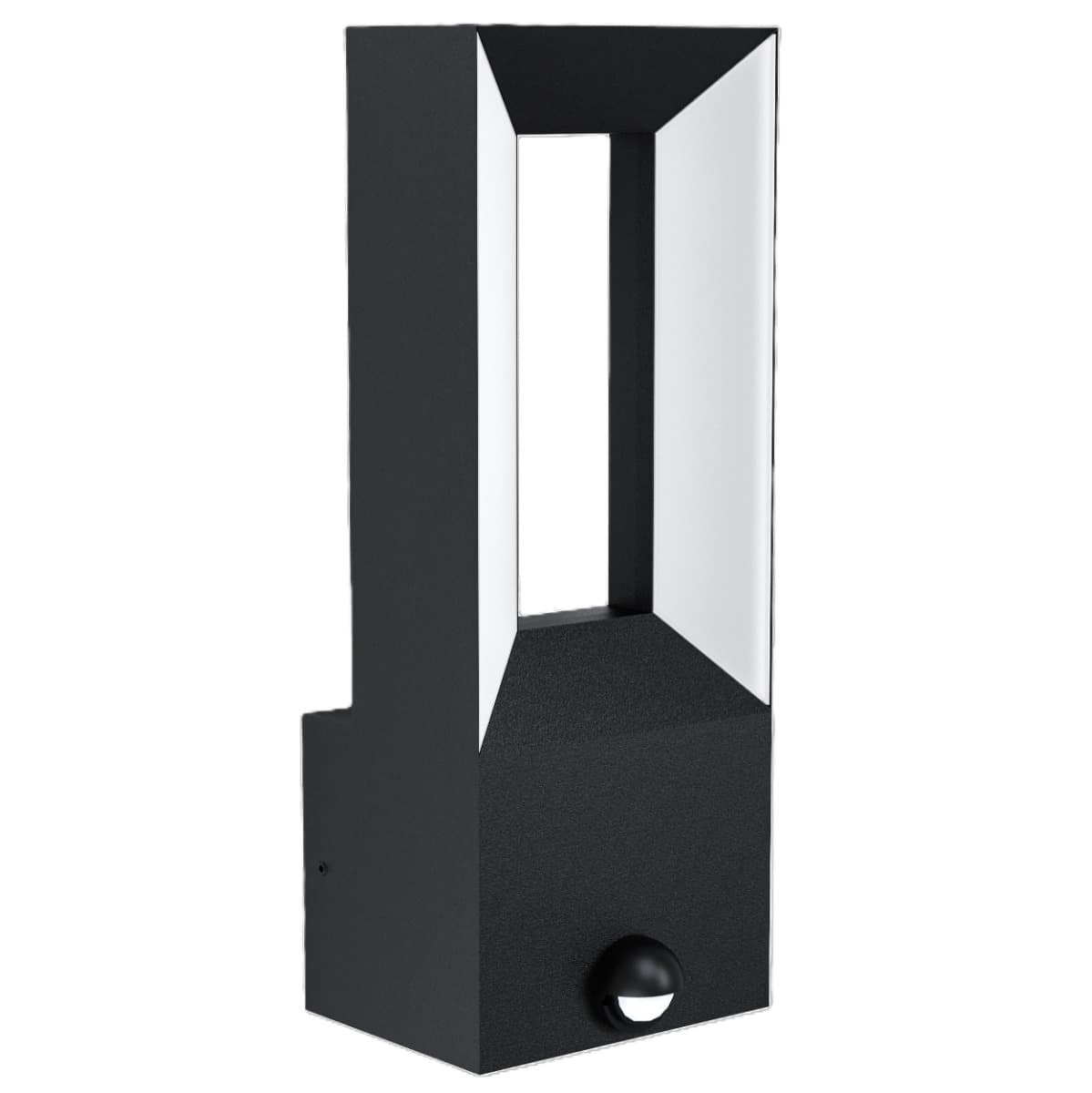 Eglo Riforano Black Outdoor LED Wall Light 3000K IP44 with Sensor