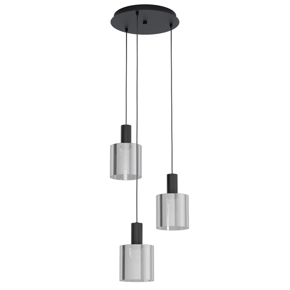 Eglo GOROSIBA Black Mirrored Triple Pendant Light