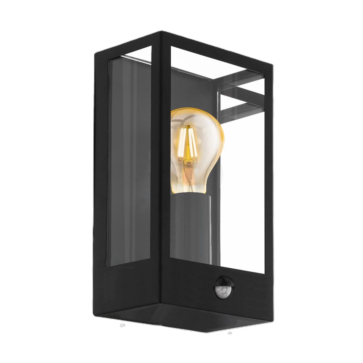 Eglo Alamonte Black Outdoor E27 Wall Light IP44 with Sensor