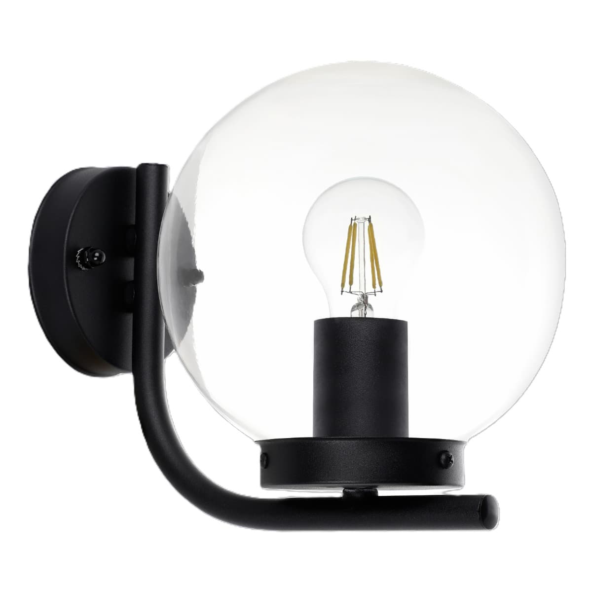 Eglo Taverna Black & Transparent Outdoor E27 Wall Light IP44