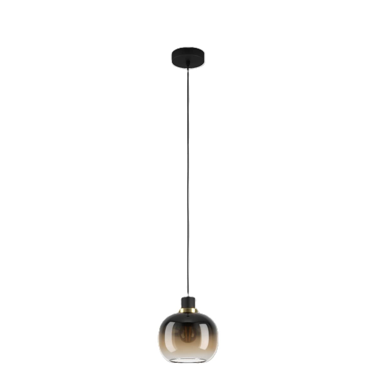 Eglo Oilella Single Black Brown Brass E27 Pendant Light