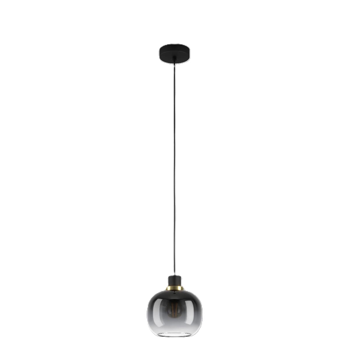 Eglo Oilella Single Black Grey Brass E27 Pendant Light