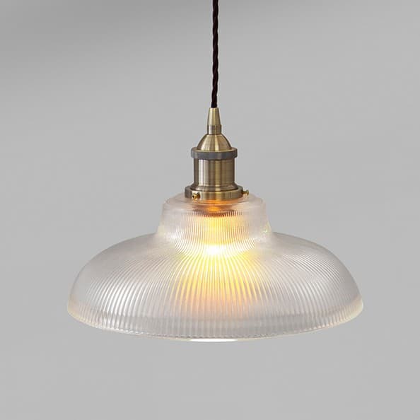 Frosted Glass Pendant Light with Antique Brass Lamp Holder and Black Twisted Cable - The Soho Lighting Company