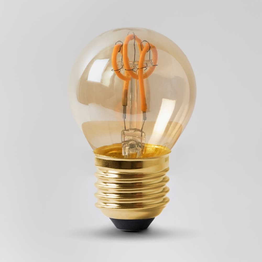 Soho Lighting E27 ES Vintage Edison Golf Ball LED Light Bulb 2w 1800K T-Spiral Filament High CRI Dimmable