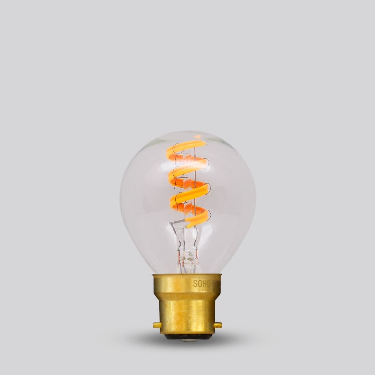 Soho Lighting B22 Dim to warm Golfball Clear LED Bulb G45 - 3W - High CRI