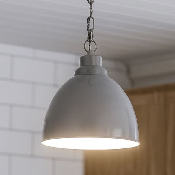 French Grey Vintage Long Drop Pendant Light - Oxford - Elesi