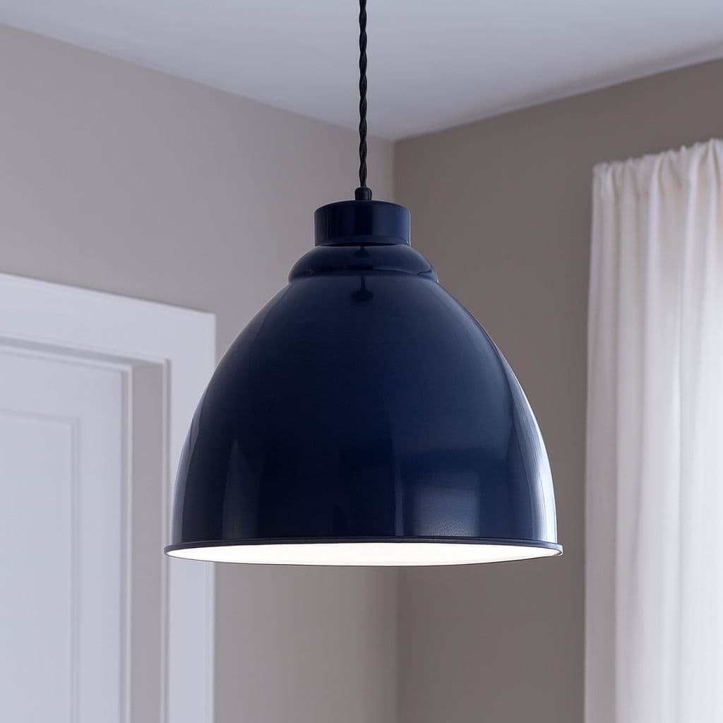 Oxford Vintage Pendant Squid Ink Blue - No Chain - The Soho Lighting Company