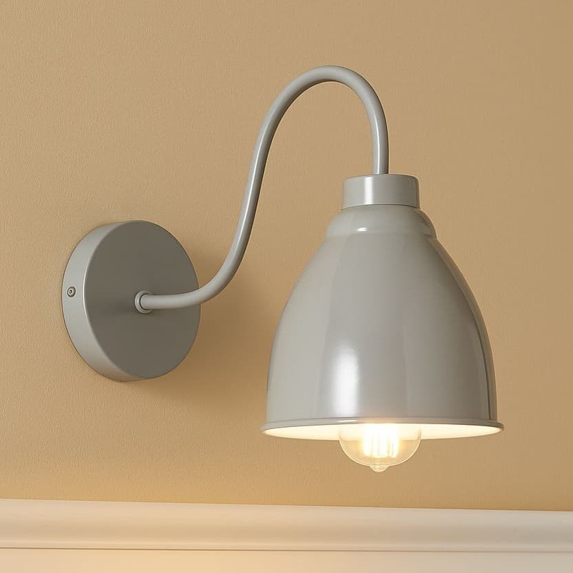 Satin French Grey Vintage Wall Light - Oxford - Elesi