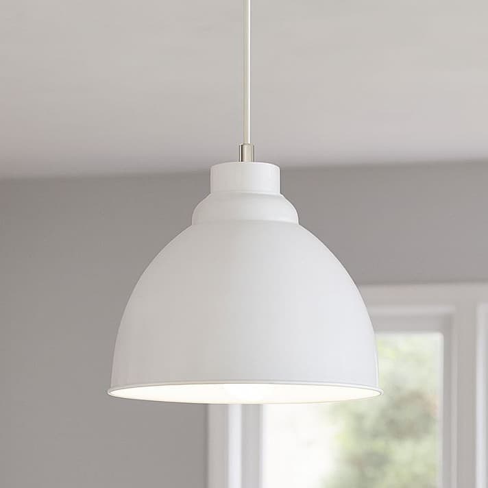 Clay White Cream Oxford Vintage Pendant Light with No Chain - Soho Lighting
