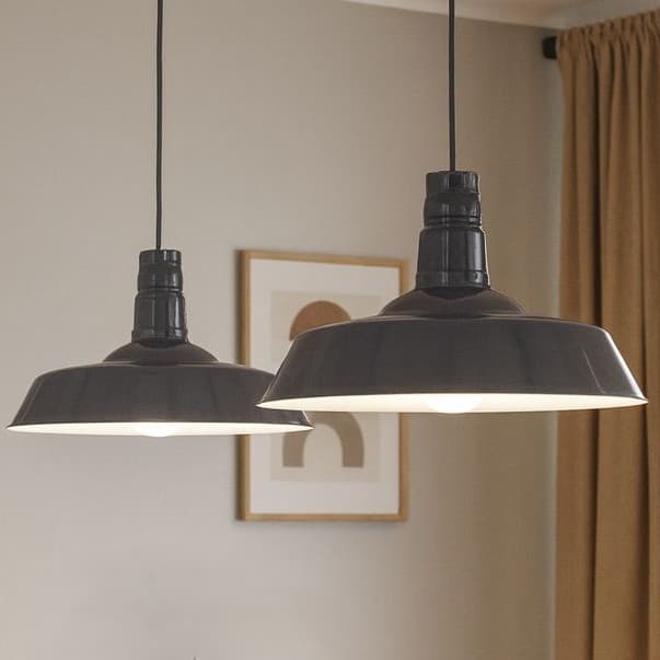Leaden Grey Slate Industrial Breakfast Bar Pendant Light - Argyll - Elesi