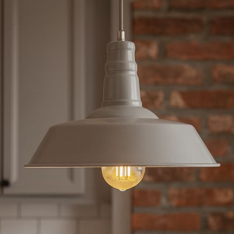 French Grey Industrial Breakfast Bar Pendant Light - Argyll - Elesi