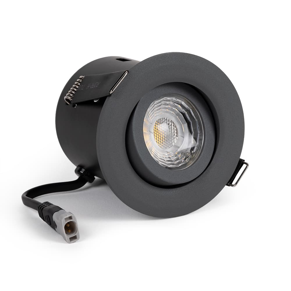 Soho Lighting Graphite Grey 4K Cool White Tiltable LED Downlights - Fire Rated - IP44 - High CRI - Dimmable