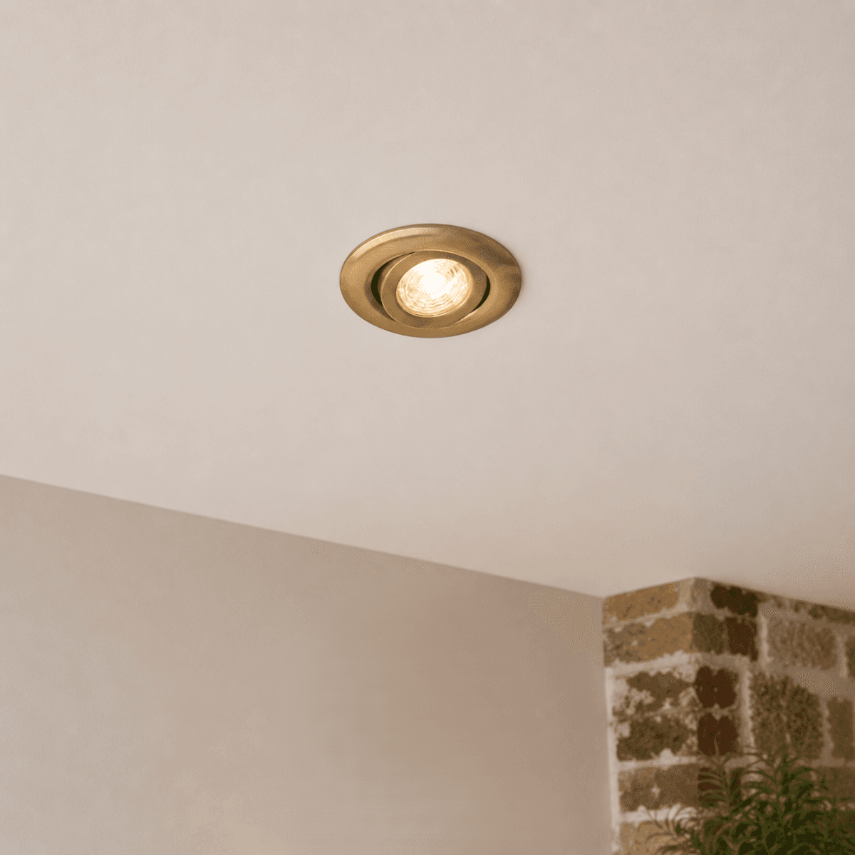 Soho Lighting Brushed Brass 3K Warm White Tiltable LED Downlights - Fire Rated - IP44 - High CRI - Dimmable