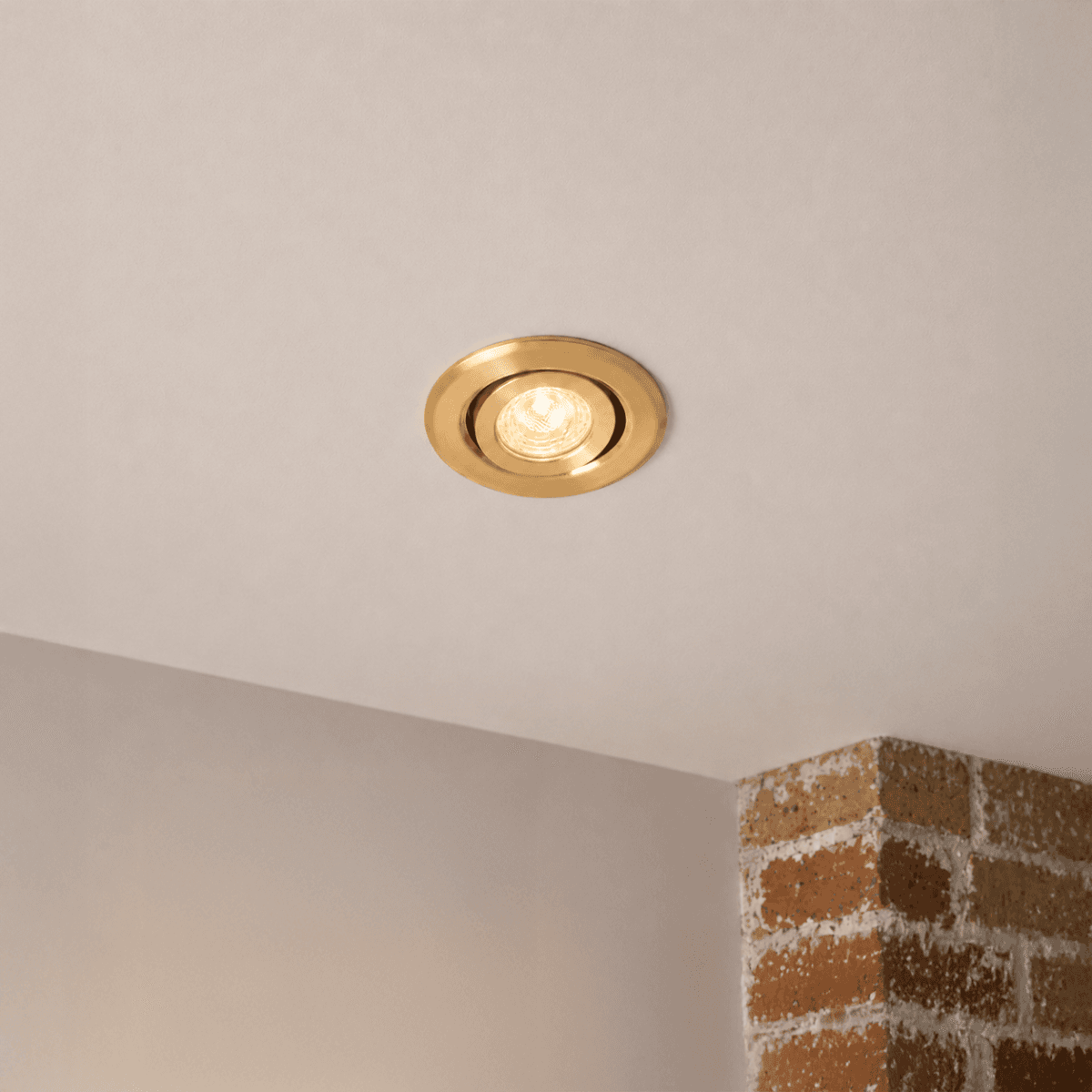 Soho Lighting Brushed Gold Adjustable 3K Warm White Tiltable LED Downlights - Fire Rated - IP44 - High CRI - Dimmable