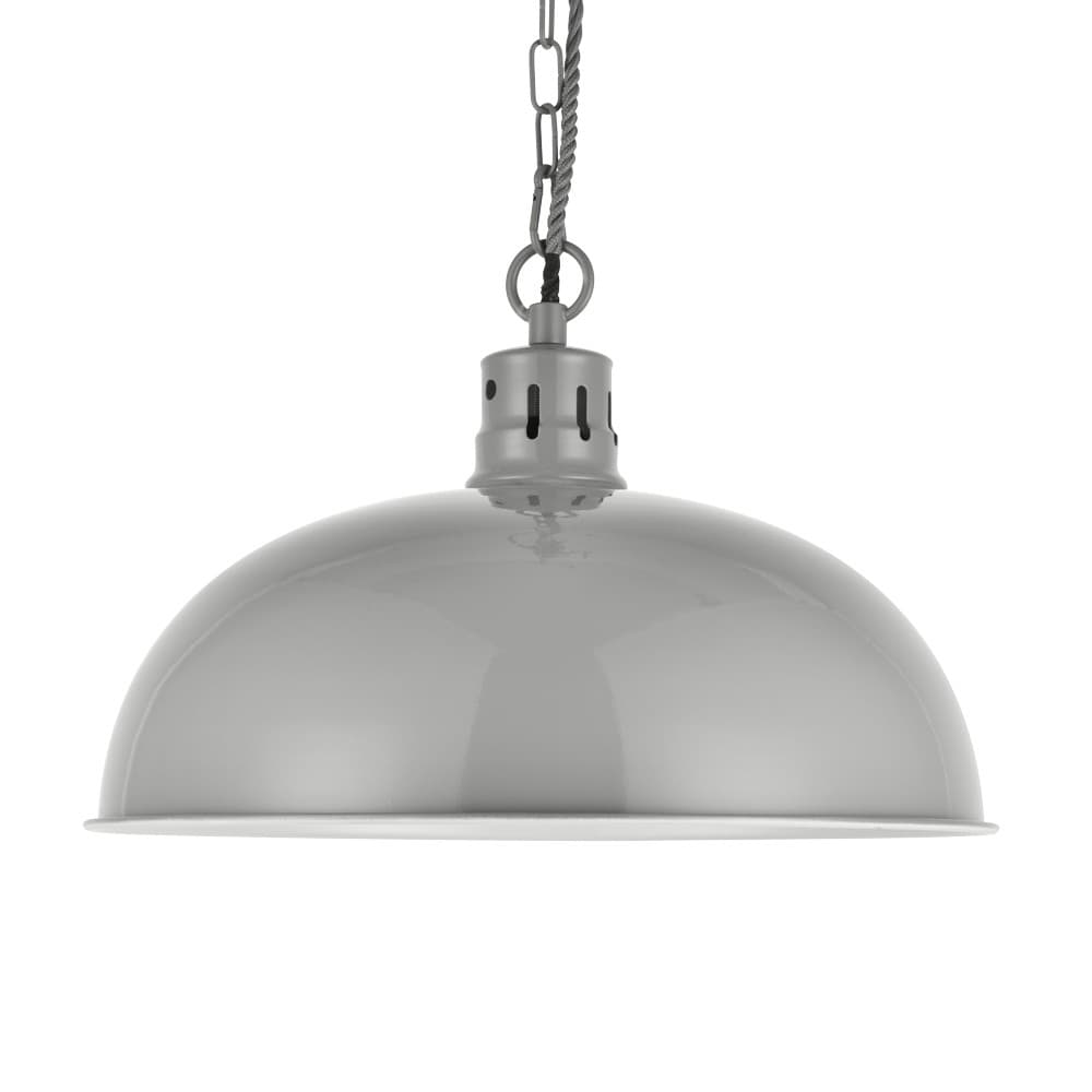 French Grey Rustic Dome Dining Room Pendant Light - Berwick - Elesi