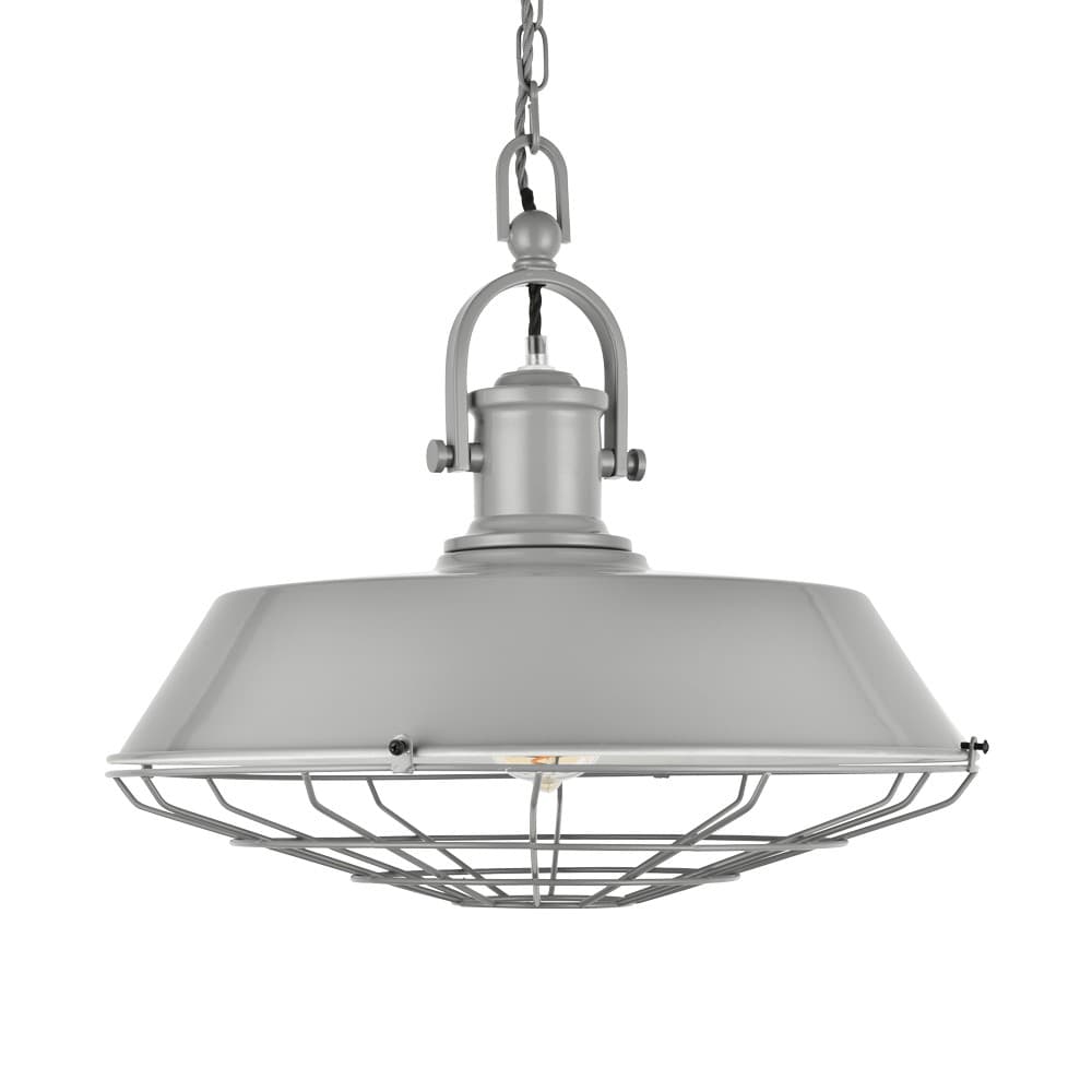 French Grey Cage Industrial Kitchen Island Pendant Light - Brewer Cage - Elesi