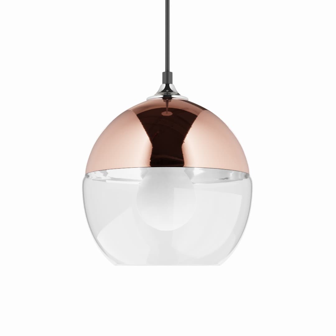 Cambridge Rose Gold Glass Sphere Ceiling Pendant Light - Elesi