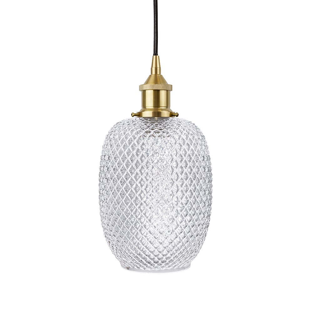 Prismatic Pineapple Pendant Light With Brass Bulb Holder - The Soho Lighting Company