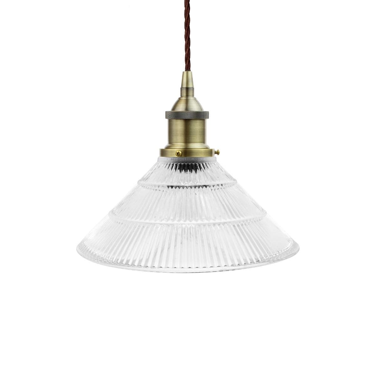 Carnaby Etch Glass Pendant Light with Gold Brown Twisted Cable - The Soho Lighting Company