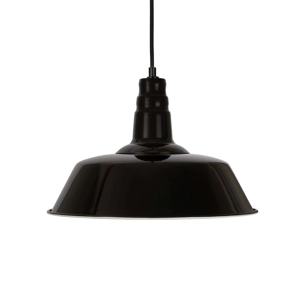 Gloss Black Industrial Pendant Light - Argyll - Soho Lighting