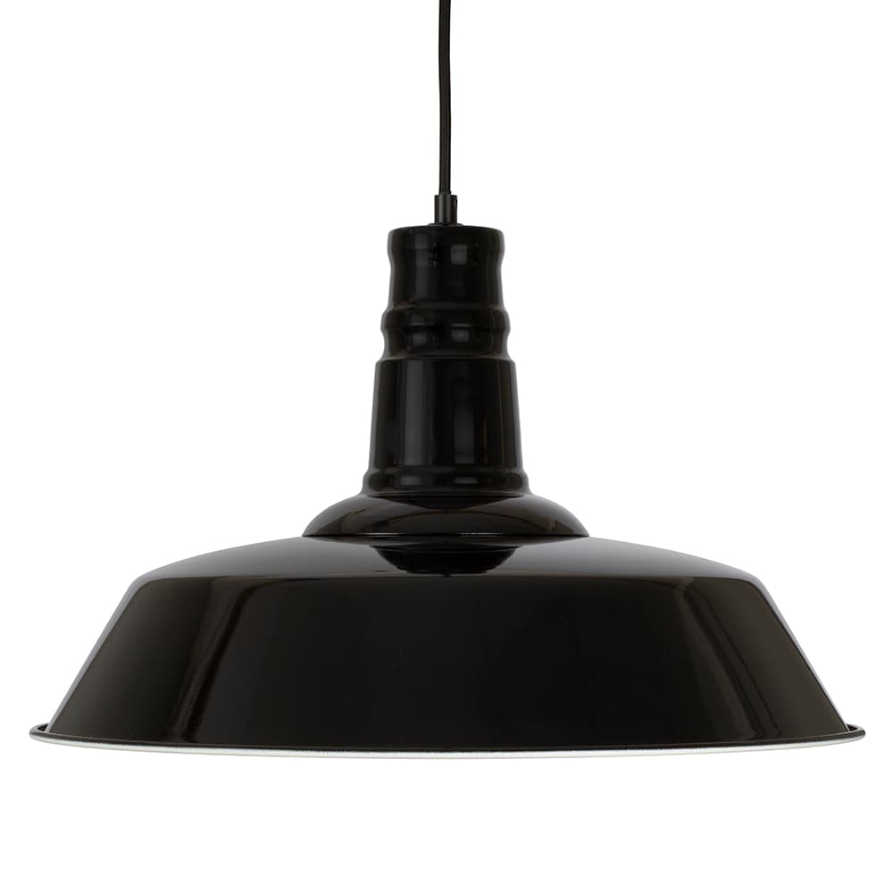 Large Gloss Black Industrial Pendant Light - Large Argyll - The Soho Lighting Company