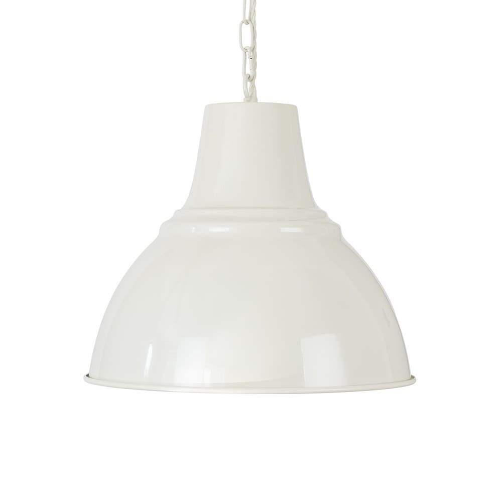 Compton Clay White Industrial Bell Pendant Light - Elesi