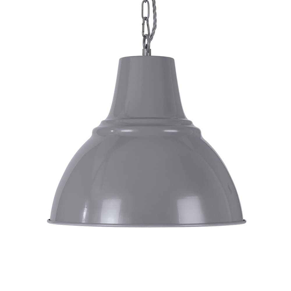 Compton French Grey Industrial Bell Pendant Light - Elesi