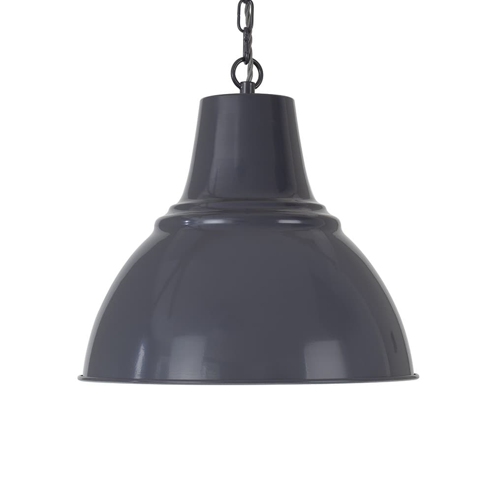Compton Leaden Grey Industrial Bell Pendant Light - Elesi
