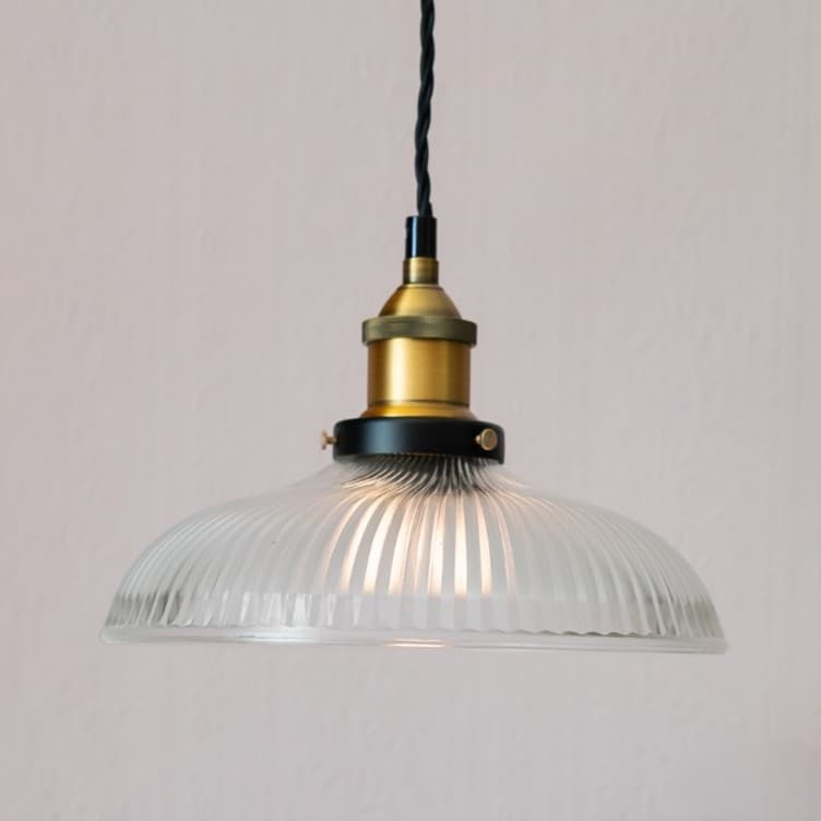 Romilly Dome Etched Glass French Style Bedroom Pendant Light - Soho Lighting - Brass