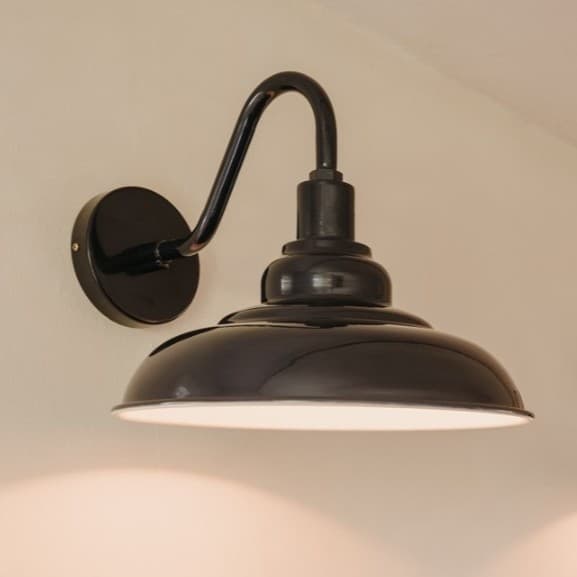 Portland Reclaimed Style Wall Light Squid Ink Navy Blue - The Soho Lighting Company