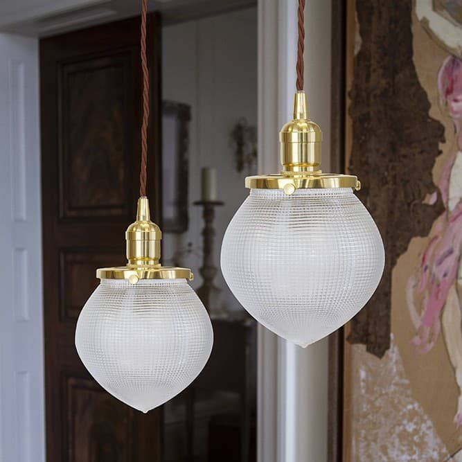 Soho Lighting Hollen Acorn Polished Brass Prismatic Glass Pendant - The Schoolhouse Collection