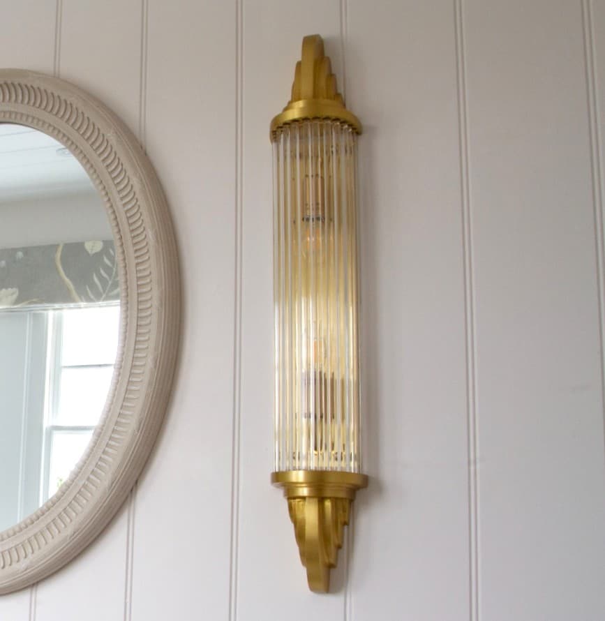 Soho Lighting Sheraton Polished Brass Art Deco Style Wall Light