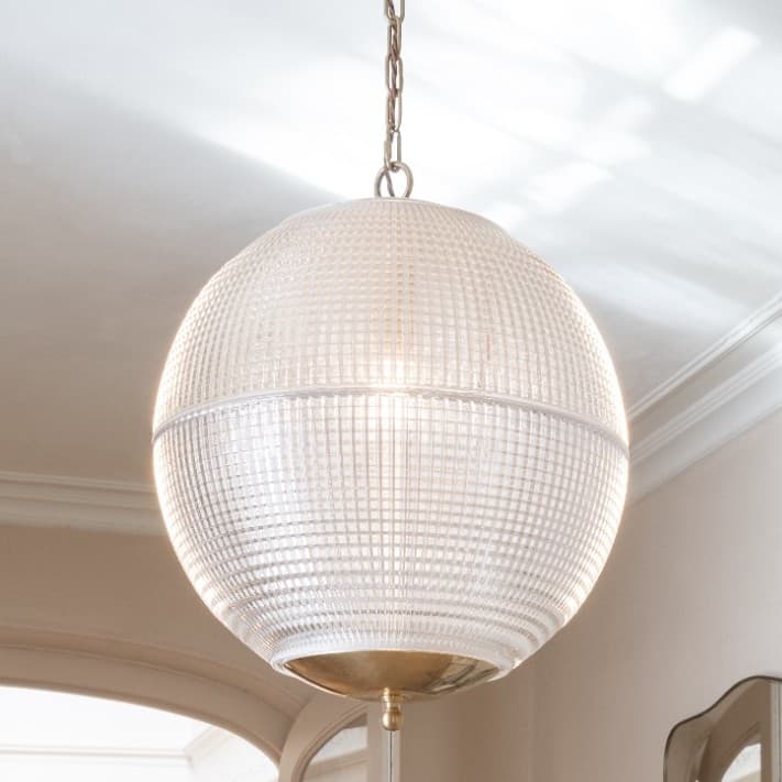 Soho Lighting Hollen Globe Brass Glass Large Pendant Light