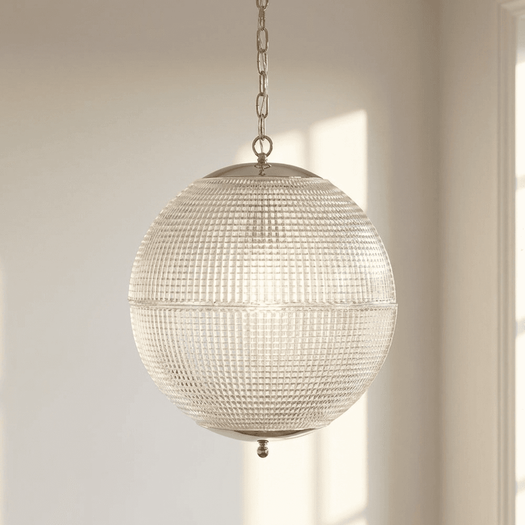 Soho Lighting Hollen Globe Classic Nickel Glass Large Pendant Light