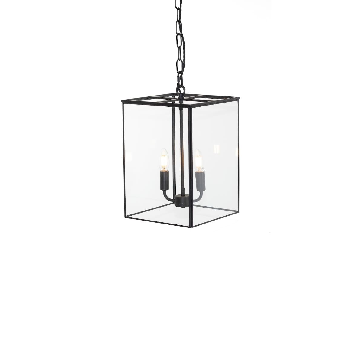 Soho Lighting London Lantern Pendant Crossbar Small Matt Black
