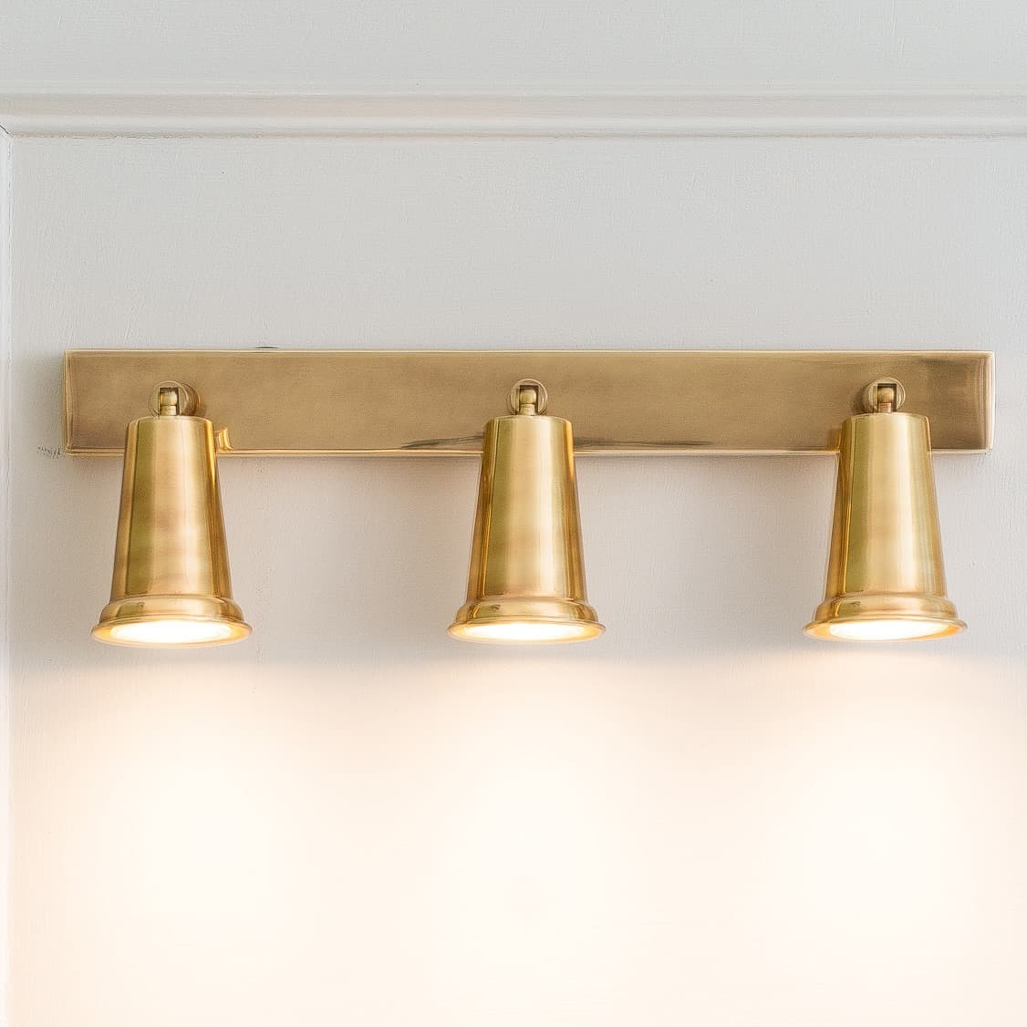 Pimlico Aged Brass Triple Spot Light - The Soho Lighting Company