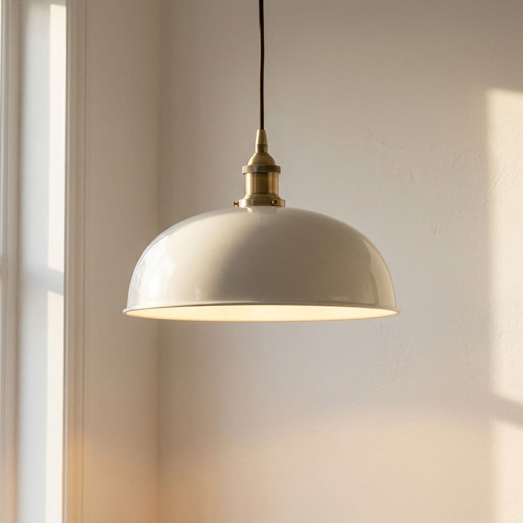 Soho Lighting Clay White Worcester Painted Pendant Light with Antique Copper Lamp Holder and Black Twisted Cable