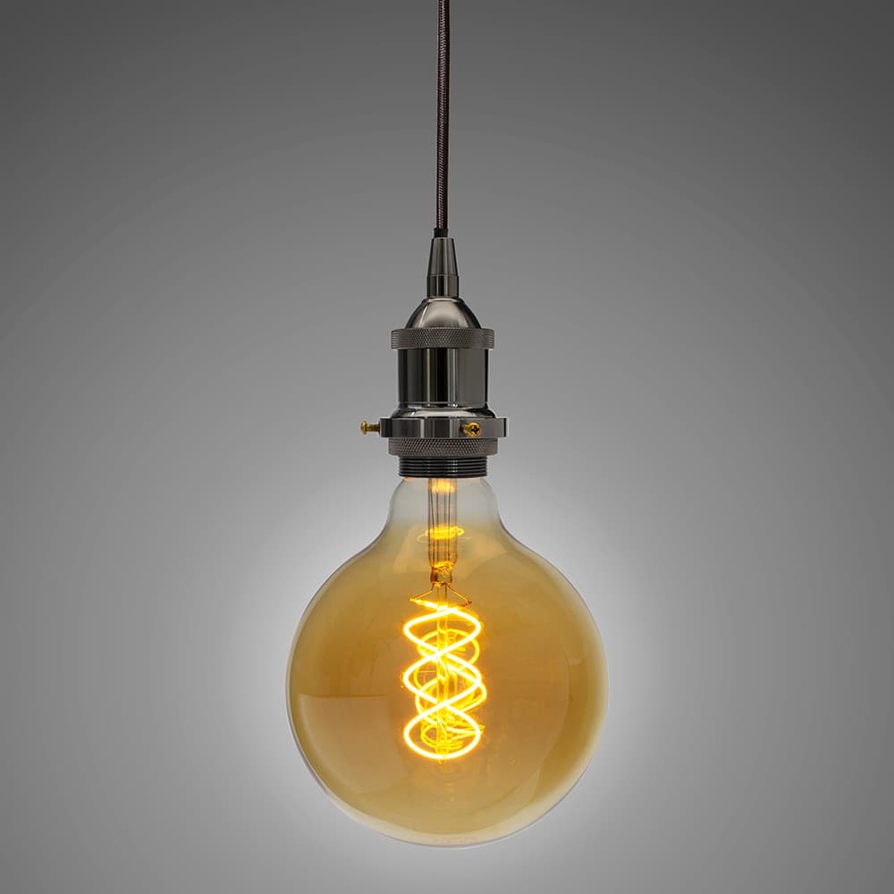 Soho Lighting Black Nickel Decorative Bulb Holder with Black Round Cable